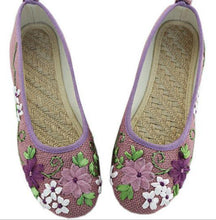 Vintage Embroidered Women Flats Flower Slip On Cotton Fabric Linen Comfortable Old Peking Ballerina Flat Shoes Sapato Feminino - Fab Getup Shop