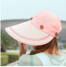 COKK Hats Women Wide Large Brim Floppy Summer Beach Sun Hat Straw Hat Button Cap Summer Hats For Women Anti-uv Visor Cap Female - Fab Getup Shop