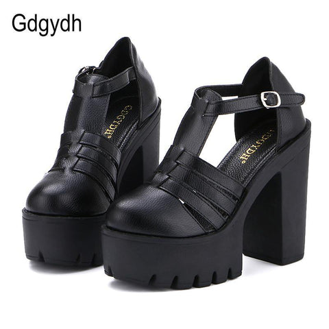 Gdgydh  Summer Fashion High Platform Sandals Women Casual Ladies Shoes China Black White Size EURO 35 to 40 - Fab Getup Shop