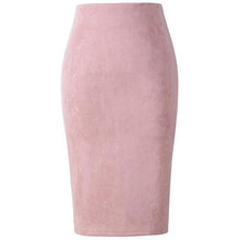 Neophil  Winter Gray Pink Women Suede Midi Pencil Skirts Causal High Waist Sexy Stretch Ladies Office Work Wear Saia S1009 - Fab Getup Shop