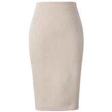 Neophil  Winter Gray Pink Women Suede Midi Pencil Skirts Causal High Waist Sexy Stretch Ladies Office Work Wear Saia S1009 - Fab Getup Shop