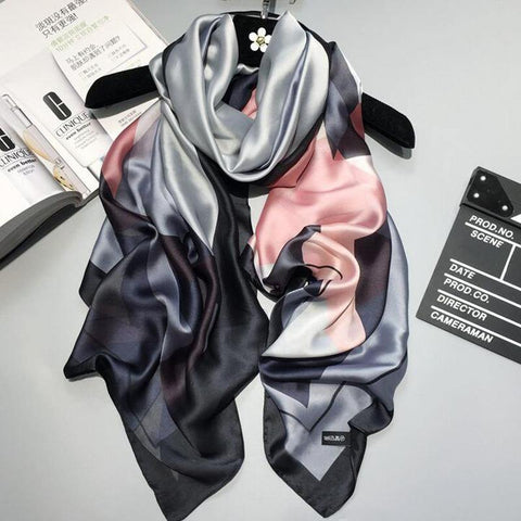 Women Silk scarf Beach Shawl and Luxurious Wrap Designer scarves Plus Size female beach stole bandana - Fab Getup Shop