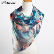 Neelamvar fashion leaves printing long georgette scarf women silk scarves Autumn Winter girls shawl echarpe - Fab Getup Shop