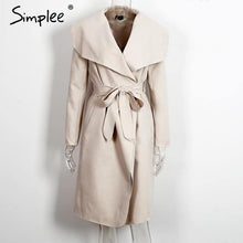 Simplee Black ruffle warm winter coat Women turndown long coat collar overcoat female Casual autumn  pink outerwear - Fab Getup Shop