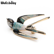 Wuli&Baby Classic Alloy Enamel Swallow Brooch Pins Metal Scarf Pins Christmas Gift Banquet Weddings Accessories - Fab Getup Shop