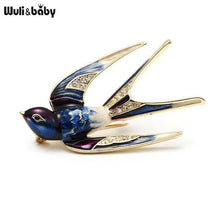 Wuli&Baby Classic Alloy Enamel Swallow Brooch Pins Metal Scarf Pins Christmas Gift Banquet Weddings Accessories - Fab Getup Shop