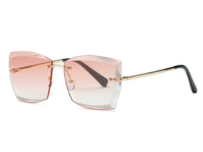 AEVOGUE Sunglasses For Women Square Rimless Diamond cutting Lens Brand Designer Fashion Shades Sun Glasses AE0528