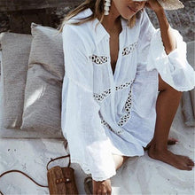 Cotton Tunic Beach Dress  White Mini Dress Plus Size Bohemian Style Dresses Sexy Women Summer Dresses Vestidos #N429 - Fab Getup Shop