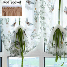 Pastoral Tulle Window Roman Curtain Embroidered Sheer For Kitchen Living Room Bedroom Window Curtain Screening Butterfly - Fab Getup Shop