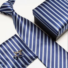 men's fashion neck tie set neckties cufflinks hankies silk ties cuff links pocket handkerchief 14 - Fab Getup Shop