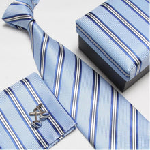 men's fashion neck tie set neckties cufflinks hankies silk ties cuff links pocket handkerchief 14 - Fab Getup Shop