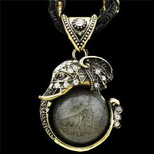 Jewelry Retro Craft Antique Bronze Plated Milet Chain Cute Crystal Lucite Elephant Pendant Necklace N190 - Fab Getup Shop