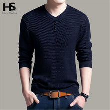Solid Color Pullover Men V Neck Sweater Men Long Sleeve Shirt Mens Sweaters Wool Casual Dress Brand Cashmere Knitwear Pull Homme - Fab Getup Shop