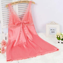 Ladies Sexy Silk Satin Nightgown Sleeveless Nightdress Plus Size Sleep Dress Lace Nighties V-neck Sleepwear Nightwear For Women - Fab Getup Shop