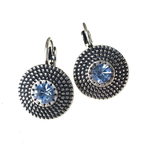 Vintage Silver Women Simple Blue Zircon Charms Statement Clip on Geometric Stud Earrings for Women Fashion Girls Jewelry - Fab Getup Shop
