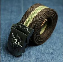 Men's Canvas belt skull Metal tactics woven belt canvas belt Casual pants Cool wild gift for men belts Skull large size - Fab Getup Shop