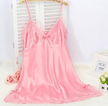 Ladies Sexy Silk Satin Night Dress Sleeveless Nighties V-neck Nightgown Plus Size Nightdress Lace Sleepwear Nightwear For Women - Fab Getup Shop