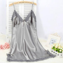 Ladies Sexy Silk Satin Night Dress Sleeveless Nighties V-neck Nightgown Plus Size Nightdress Lace Sleepwear Nightwear For Women - Fab Getup Shop