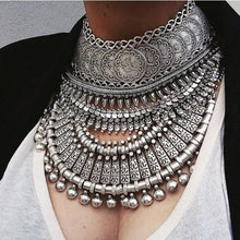Collar Coin Necklace & Pendant Vintage Crystal Maxi Choker Statement Silver Collier female Boho Big Fashion Women Jewellery - Fab Getup Shop