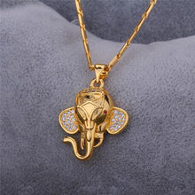 Indian Elephant Pendant  Platinum/18K Real Gold Plated Cubic Zirconia Trendy Lovely Animal Necklace Women/Men Jewelry P471 - Fab Getup Shop