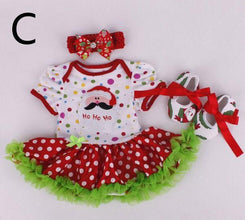 Christmas Baby Girl Infant 3pcs Clothing Sets Suit Princess Tutu Romper Dress/Jumpsuit Xmas Bebe Party Birthday Costumes Vestido - Fab Getup Shop