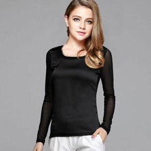 Women's shirts  Blouses  long sleeve formal chiffon blouses white black 9 clolor silk tops and tees slim Y046 - Fab Getup Shop