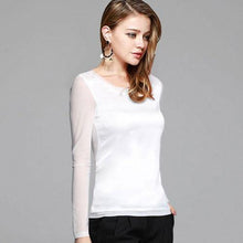 Women's shirts  Blouses  long sleeve formal chiffon blouses white black 9 clolor silk tops and tees slim Y046 - Fab Getup Shop