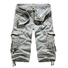 Summer Calf-Length Cargo mens shorts Multi-pocket Solid Men Beach Shorts Capris - Fab Getup Shop