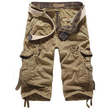 Summer Calf-Length Cargo mens shorts Multi-pocket Solid Men Beach Shorts Capris - Fab Getup Shop