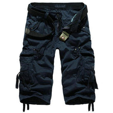 Summer Calf-Length Cargo mens shorts Multi-pocket Solid Men Beach Shorts Capris - Fab Getup Shop