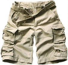 Free Belt  Mens Cargo Shorts Multi-pocket Solid Men Short Pants - Fab Getup Shop