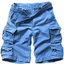 Free Belt  Mens Cargo Shorts Multi-pocket Solid Men Short Pants - Fab Getup Shop