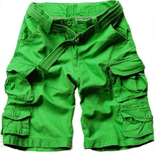 Free Belt  Mens Cargo Shorts Multi-pocket Solid Men Short Pants - Fab Getup Shop