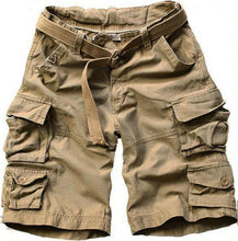 Free Belt  Mens Cargo Shorts Multi-pocket Solid Men Short Pants - Fab Getup Shop