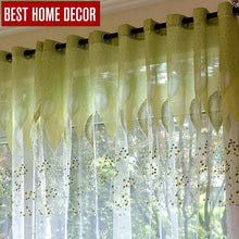 BHD tulle sheer window curtains for living room the bedroom modern tulle curtains green leaves fabric blinds drapes - Fab Getup Shop