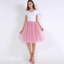 5 Layers 60cm Princess Midi Tulle Skirt Pleated Dance Tutu Skirts  Lolita Petticoat  Denim Party Skirts - Fab Getup Shop