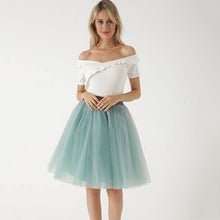 5 Layers 60cm Princess Midi Tulle Skirt Pleated Dance Tutu Skirts  Lolita Petticoat  Denim Party Skirts - Fab Getup Shop