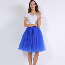 5 Layers 60cm Princess Midi Tulle Skirt Pleated Dance Tutu Skirts  Lolita Petticoat  Denim Party Skirts - Fab Getup Shop