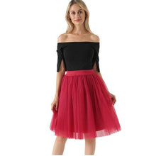 5 Layers 60cm Princess Midi Tulle Skirt Pleated Dance Tutu Skirts  Lolita Petticoat  Denim Party Skirts - Fab Getup Shop