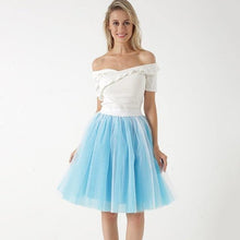 5 Layers 60cm Princess Midi Tulle Skirt Pleated Dance Tutu Skirts  Lolita Petticoat  Denim Party Skirts - Fab Getup Shop