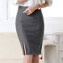 Women Office Formal Pencil Skirt Autumn Winter Elegant Slim Front Slit Midi Skirt Black/Gray/Red/Blue OL Skirts - Fab Getup Shop