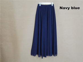 Long Skirt Elegant Style Women Pastel Volume Candy Coloured Pleated Chiffon Maxi Skirts - Fab Getup Shop