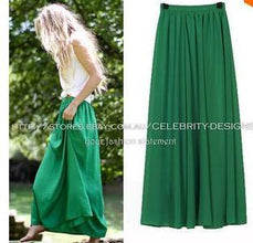 Long Skirt Elegant Style Women Pastel Volume Candy Coloured Pleated Chiffon Maxi Skirts - Fab Getup Shop