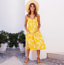 Casual Vintage Sundress Women Summer Dress  Boho  Dress Midi Button Backless Polka Dot Striped Floral Beach Dress - Fab Getup Shop