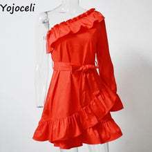 Elegant Ruffle Bow Short Dress  Spring One Shoulder Polka Dot Dress  Beach Dress - Fab Getup Shop