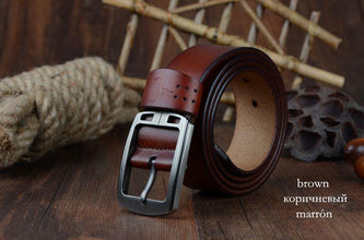 COWATHER 100% cowhide genuine leather belts for men brand Strap male pin buckle fancy vintage jeans cintos XF001 - Fab Getup Shop