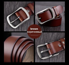 COWATHER 100% cowhide genuine leather belts for men brand Strap male pin buckle fancy vintage jeans cintos XF001 - Fab Getup Shop