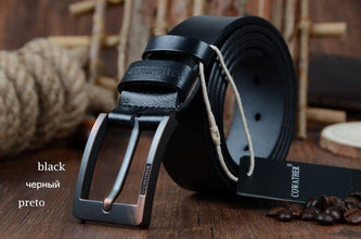 COWATHER  Newest designer belts men  cow genuine leather vintage pin buckle ceinture mens belts luxury XF003-4 - Fab Getup Shop