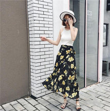 25 Colors  Bohemian High Waist Floral Print Summer Skirts Womens Boho Asymmetrical Chiffon Skirt Maxi Long Skirts - Fab Getup Shop