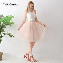 5 Layers 65cm Midi Tulle skirt Gothic High Waist Pleated Skirts - Fab Getup Shop